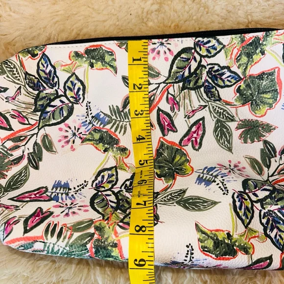 EUC GH Bass & Co Floral Pebble Leather Floral 3 In 1 Shoulder Tote Purse - Picture 14 of 15